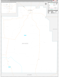 Jim Hogg County, TX Wall Map Premium Style 2024